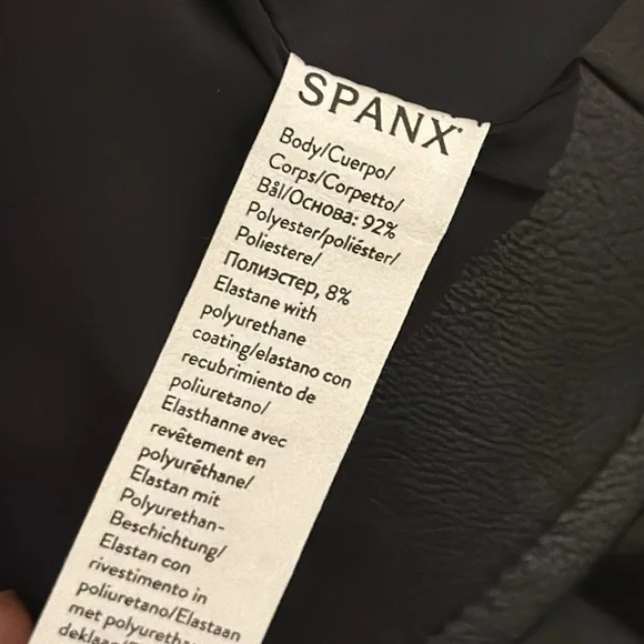 SPANX II Moto Luxe Black Leather Jacket